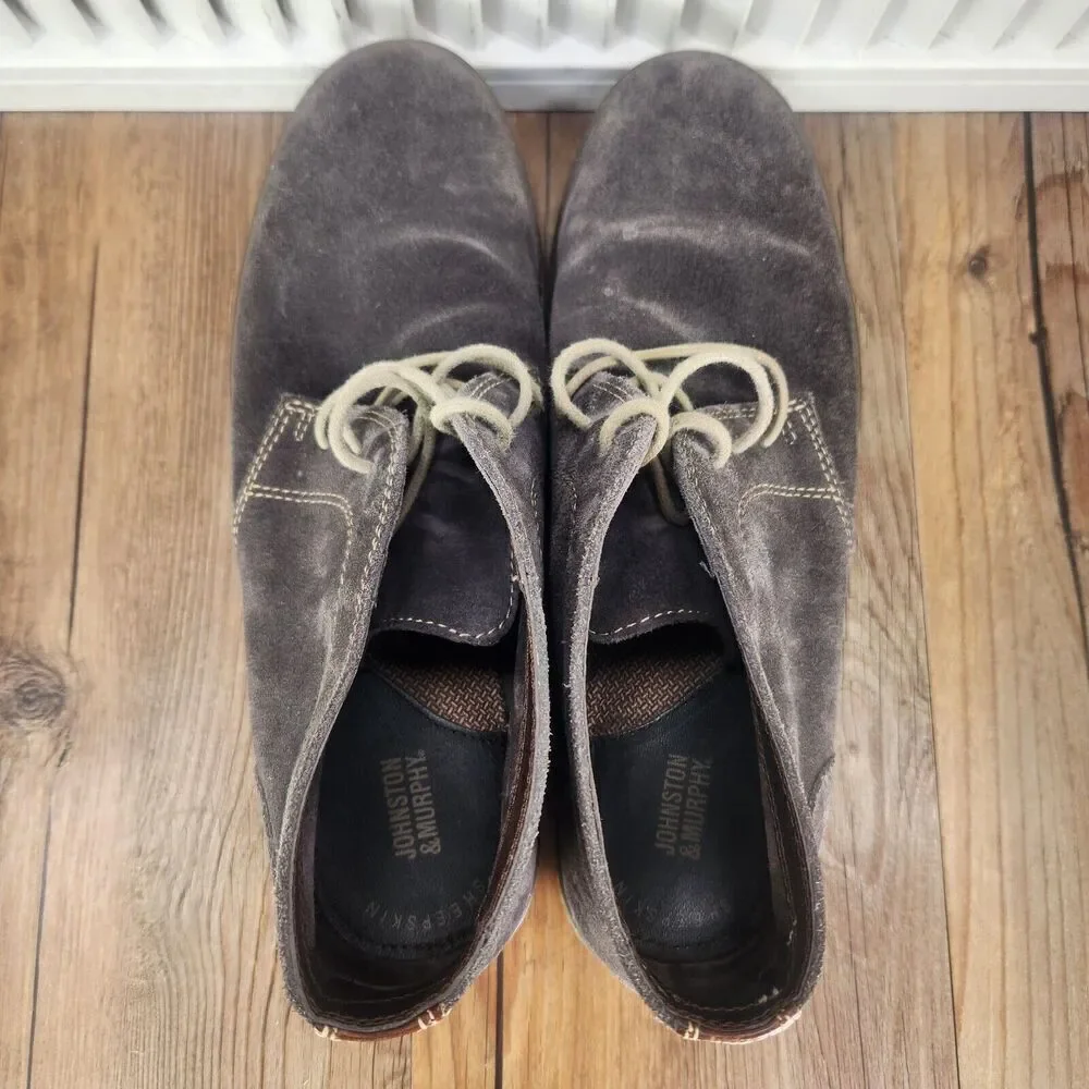 Men 10M Johnston & Murphy Wallace Brown Suede Hipster Chukka Ankle Boots 25-2359